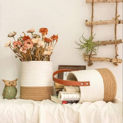 Panier mural - WallHangingFlowerBasket™ - Marron&blanc
