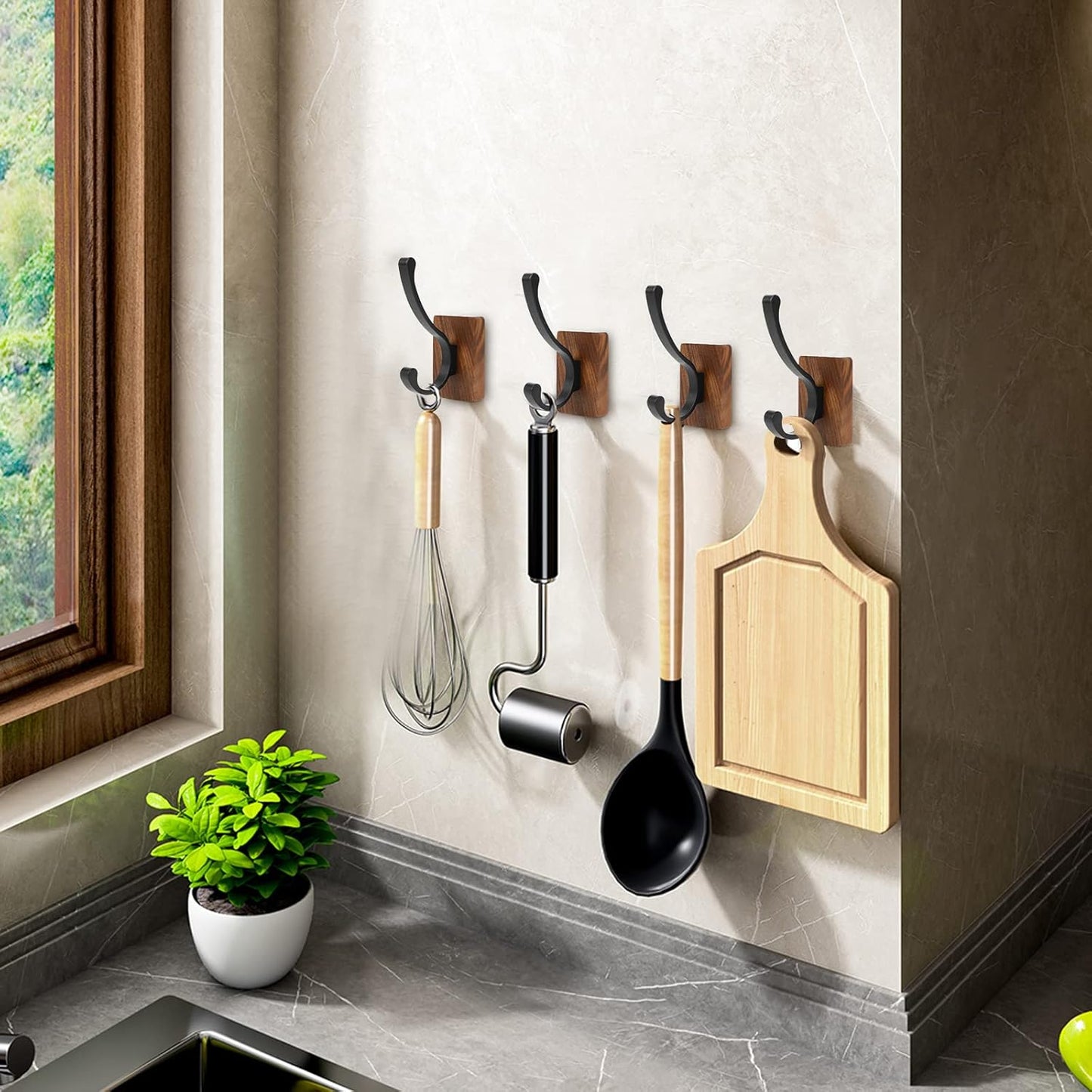 Crochet Mural - WoodHook™ - Double Noir