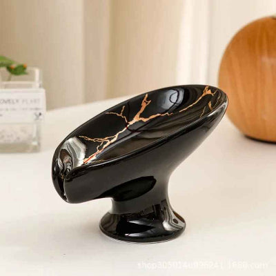 elegant porte savon ceramique noir marbre